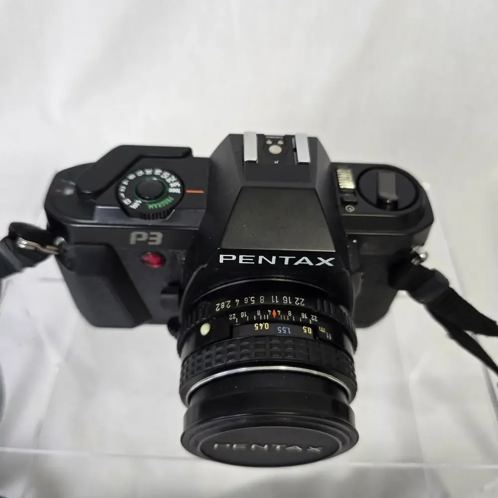 Pentax P3 Super Program 35mm SLR Film Camera & Pentax-M 50mm Lens Not Tested